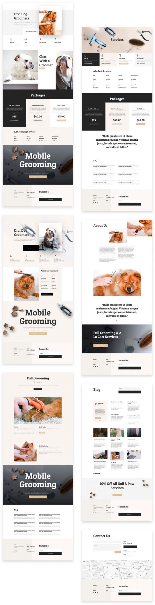 Dog Grooming Layout Pack