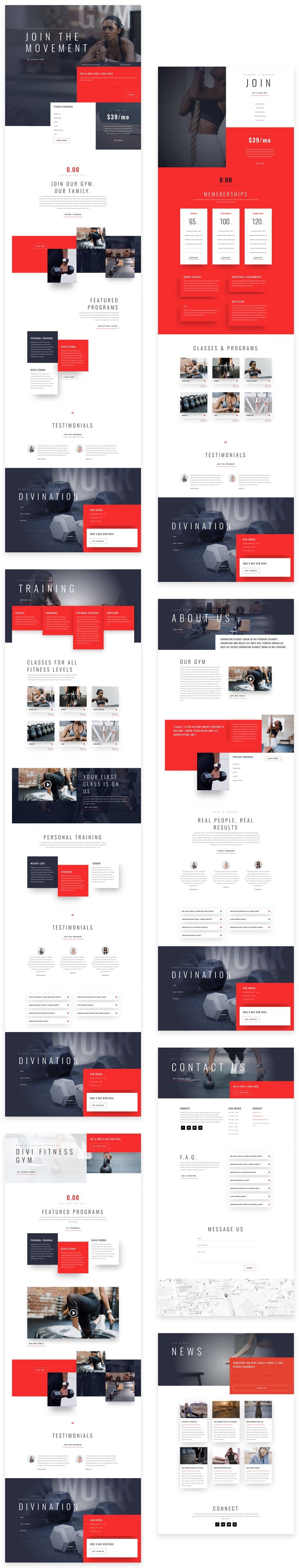 Divi Fitness Gym Layout Pack