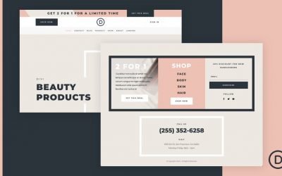Header & Footer for Beauty Product Layout Pack