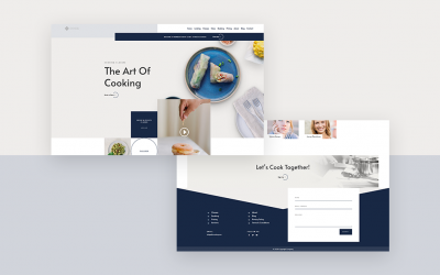 Header & Footer for Cooking School Layout Pack