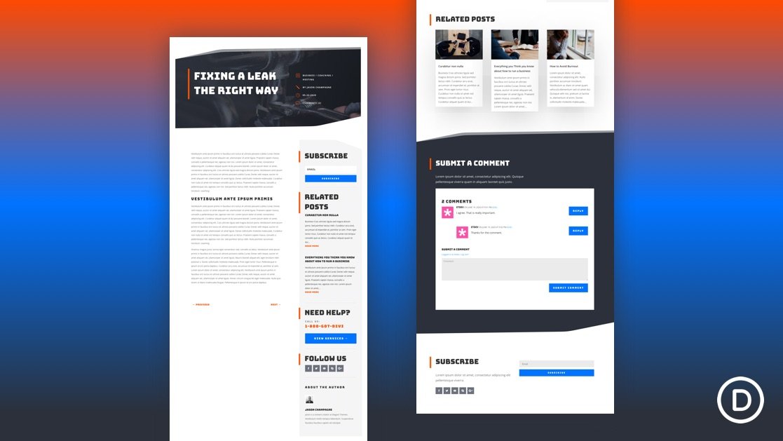Blog Post Template for Handyman Layout Pack